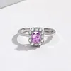 Pierścienie klastra palec mody z cyrkonem kamieniem szlachetnym 925 Ozdoby srebrnej biżuterii dla kobiet obietnica weselna