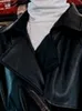 Женские плащи Nerazzurri Весенний черный большой длинный водонепроницаемый кожаный плащ для женщин 2021 Long Sle Свободная корейская модная одеждаL231113