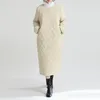 Płaszcze damskie okopy 2023. Japończyk Japoński projektant mody Crewneck Pasek Ringer Dress Lose i cienkie długie bawełniane ubrania Kobiety