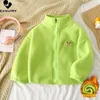 Coat Kids Autumn Winter Thicken Warm Fleece Coat Baby Boys Girls Fashion Solid Stand Collar Zipper Jackets Casual Outerwear 231110