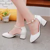 Dress Shoes Luxury Pumps vrouwen bruid bruid lente zomer vrouwelijke schoenen ondiepe baotou sandalen ruw met 6 cm hoge hakken dikke middelste hiel 230413