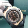 Ap Swiss Luxury Watch Royal Oak Offshore Series Rose Gold Cerâmica Anel 44mm Mecânico Automático Moda Masculina Relógio Rose Gold 26401ro.oo.a002ca.02 Kqtp