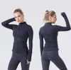 2023 Lulus Yogas Jaqueta Feminina Roupas de Ioga Define Treino Esporte Casaco Jaqueta de Fitness Esporte de Secagem Rápida Activewear Top Sólido Zip Up ZXZ