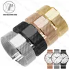 Andra modetillbehör Milanese Loop Watchband 12/14/16/18/20/22mm Mesh Metal Watch Band Universal Ersättningsarmband Rostfritt stål Buckle Strap J230413