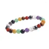 Bracelet de guérison à 7 chakras, avec de vraies pierres, méditation Mala, bijoux religieux pour hommes et femmes, breloque extensible S