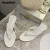 Hausschuhe Aneikeh 2023 Neue Größe 35-42 Sommer Pinch FLIP FLOPS High Heels Frau Hausschuhe Slip On Rutschfeste Rundkopf Outdoor Slides Schuhe Y23