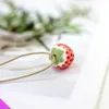 Pendant Necklaces Cute Strawberry Ceramic Necklace Ladies Girl Sweet Fashion Wax Rope Sweater Chain 2023