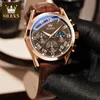 Armbandsur Olevs Elite Mens Quartz Watches Business Dress Waterproof Artwatch Men Luxury Breattable Leather Sports Watch Men Gifts 230412