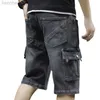 Jeans pour hommes Hommes mode Baggy Cargo Jean Shorts hommes Mult poches Boardshorts Shorts Denim salopette culottes lâches Shorts Jeans pour hommes W0413