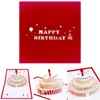 Cartes de voeux 3D -Up Gâteau d'anniversaire Carte Cadeaux d'anniversaire Carte postale Invitations Enfants Femme Femme Mari Cadeau