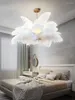 Lampes suspendues Lumières Nordic LED Blanc Plume D'autruche Naturelle LOFT Lampe Chambre Salon Restaurant Éclairage Suspendu