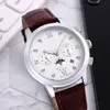 Longin Wristwatches for Men 2023 New Mens 시계 40mm 6 개의 바늘 자동 기계식 시계 최고 럭셔리 브랜드 스트랩 달달 위상 남성 패션 Montre de Luxe