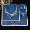 Ketting oorbellen set ZY UNIEK Zirkonia lange kwast druppel sieraden luxe Dubai bruids Nigeriaanse CZ bruiloft kostuum 4 stuks