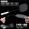 Badminton Rackets ALP XHP 2Pcs 100 Carbon Fiber Elastic 6U 72g 30Lbs Strung Racquet Offensive And Defensive Pro Racket With String Bag 230413