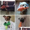 Jouets pour chiens à mâcher jouet pour animaux de compagnie morsure chiot en peluche fruits légumes poulet grinçant simulation créative pour chats chiens fournitures livraison directe maison Dhnt3