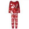 Family Matching Outfits 2023 Cartoon Christmas Print Pajamas Two Pieces Set Long Sleeve Top Elastic Pants Adults Kids Baby Parentchild Outfit 231113