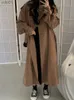 Casacos de trincheira femininos oversized blusão jaqueta trench coat para mulheres outono casacos longos mulher inverno 2023 topos lapela sólida casacos trespassadosL231113