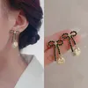 Fashion Sweet Style Letter Designer Stud Earrings Bow Pendant Earring For Women Charm Wedding Gifts Jewelry Accessory High Quality