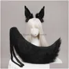 Outros acessórios de moda Halloween Plush Jackal Cat Orelhas e Cauda Cosplay Lolita Headband Fox Animal Headwear Acessórios KawaiiCospl Dhu0V