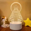 Articles de nouveauté Religion Jésus Lampe Créative 3D LED Veilleuses Nouveauté Illusion Lampes de Nuit Lampe de Table Pour La Maison Lumière Décorative Goutte 231113