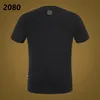 PP Fashion Men's Designer slim fit T-shirt Summer rhinestone Short Sleeve Round Neck shirt tee Skulls Print Tops Streetwear collar Polos M-xxxL P2080