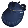 Visors femininos de verão chapéu de tampo removível com zípere-UV Sun Hats Ladies Cotton Caps de Viseira de largura dobrável vazia