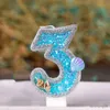 Candles Birthday Candle Year Birthday Candle for Cake Sparkly Blue Seafish Candle Topper for Party Decorations Supplies