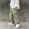 3OL3 Męskie dżinsy męskie Koreańska moda Purple zielone luźne luźne proste vintage Casual Streetwear Danceboard Dance Dżins Cargo Pants W0413