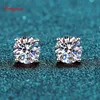 Stud Smyoue 013CT Test Passed Studs oorbellen voor mannen Women S925 Silver Platinum Geplaatste bruid Wedding Diamond GRA 230412