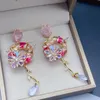 Stud Earrings EVACANDIS Handmade Designer Women's Dried Flower Sparkle With Jewel-Grade Zircon 18-K Gold Plated S925 Silver Needle