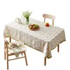 Tanta de mesa Coreana pastoral toalheira floral algodão pequeno retangular moderno simples toaila de mesa sala de decoração estética