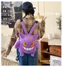 Sac à dos en peluche violet grand monstre pour filles, accessoires doux et mignons, sac à fermeture éclair, cadeau d'anniversaire pour filles, Kawaii