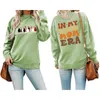 Women's Hoodies In My Chicken Mom Era Fall Women Long Sleeve Casual Fun Reversible Print Creative Sweatshirt Pullover