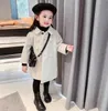 Manteau printemps garçons vestes enfant fille laine double boutonnage bébé trench revers automne vêtements d'extérieur pour enfants hiver laine pardessus 231113