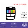 Renault Clio 2012-2016 Wi-Fi GPS Navigation DSP 용 Android 12 IPS 자동차 플레이어 비디오