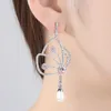 Ohrstecker Zlxgirl Schmuck Damen Marke Schmetterling Ohrring für Hochzeit Braut Pave Zircon Cooper Free Bags