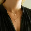 ペンダントネックレスdiy初期文字名カップル女性のためのネックレスゴールドカラー26 a-z文字collar