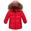 Down Coat Nature Fur hiver doudoune pour garçons manteaux fille vêtements vêtements pour enfants épaissir vêtements d'extérieur parka enfants 80-160 cm 231113