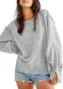 Hoodies للسيدات الخريف شتاء بلوزات النساء العصرية عصرية طويلة الأكمام طاقم الرقبة الصلبة انقسام أزياء الشوارع غير الرسمية فضفاضة كبيرة الحجم