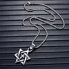 Colares pendentes Classic Vintage Star of David Judaic Christian Cross Silver Color Jewelry Chains Men Men Stonless Aço de colarpenda