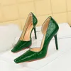 Dress Shoes Luxury Retro High Heels Patent Leather Stone Grain Thin Heels Shallow Cut Side Open Square Toe Single Shoes Banquet Women Shoes 231113