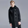 Men's Wool Blends S-6XL Autumn and Winter Cow Horn Buckle Woolen Coat Men's Thickened Cashmere Wool Coat Long Korean Windbreaker NZ163 231113