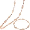 Halsbandörhängen Set 1 6mm Women Chain 585 Rose Gold Color Plant Oval Bead Armband smycken