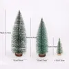 Decorações de Natal Mini Árvore Desktop Janela Ornamento Agulha de Cedro Branco Noel Decoração de Ano de Natal para Casa 231113