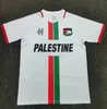 2023 24 Palestine Football Jersey Black Center Stripe (Red/Green English) Commemorative Football Shirt War Justice March Football Uniform