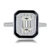 Cluster Rings Lesf Emerald 1 Moissanite Like Diamond Engagement Wedding Ring 925 Sterling Silver for Women