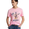 US Men's T Shirts 2023 Summer Luxury Plus Size Men's T -shirt med björn och brevavtryck av designer - kort ärm och elegant "