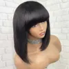 Hair Wigs Golvend Menselijk Haar Pruiken Met Bone Rechte Bob Braziliaanse Remy Losse Volledige Machine Gemaakt 250% Dichtheid Voor Zwarte Vrouwen 230413