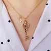 Colares Pingente Pcs Anime Sailormoon Chave Colar Ouro Varinha Mágica Coração para Meninas Mulheres Dainty Cristal Jóias Bulkpendant