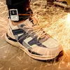 Laarzen Zomer Luchtkussen Veiligheid Werkschoenen Voor Mannen Vrouwen Ademende Sneakers Stalen Neus Anti-lek Beschermende Schoen 231113